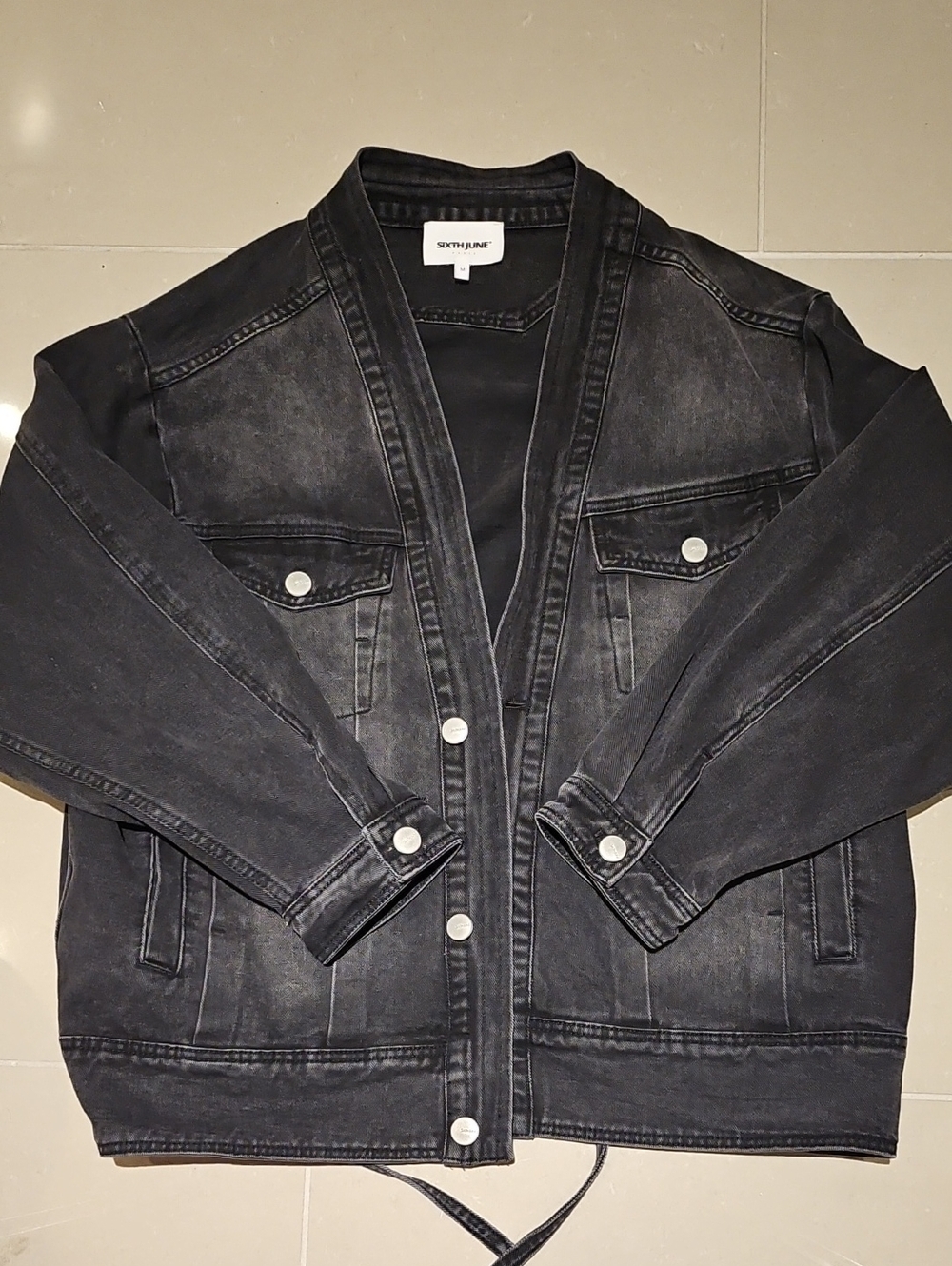 Men's Black Washed Denim Jacket